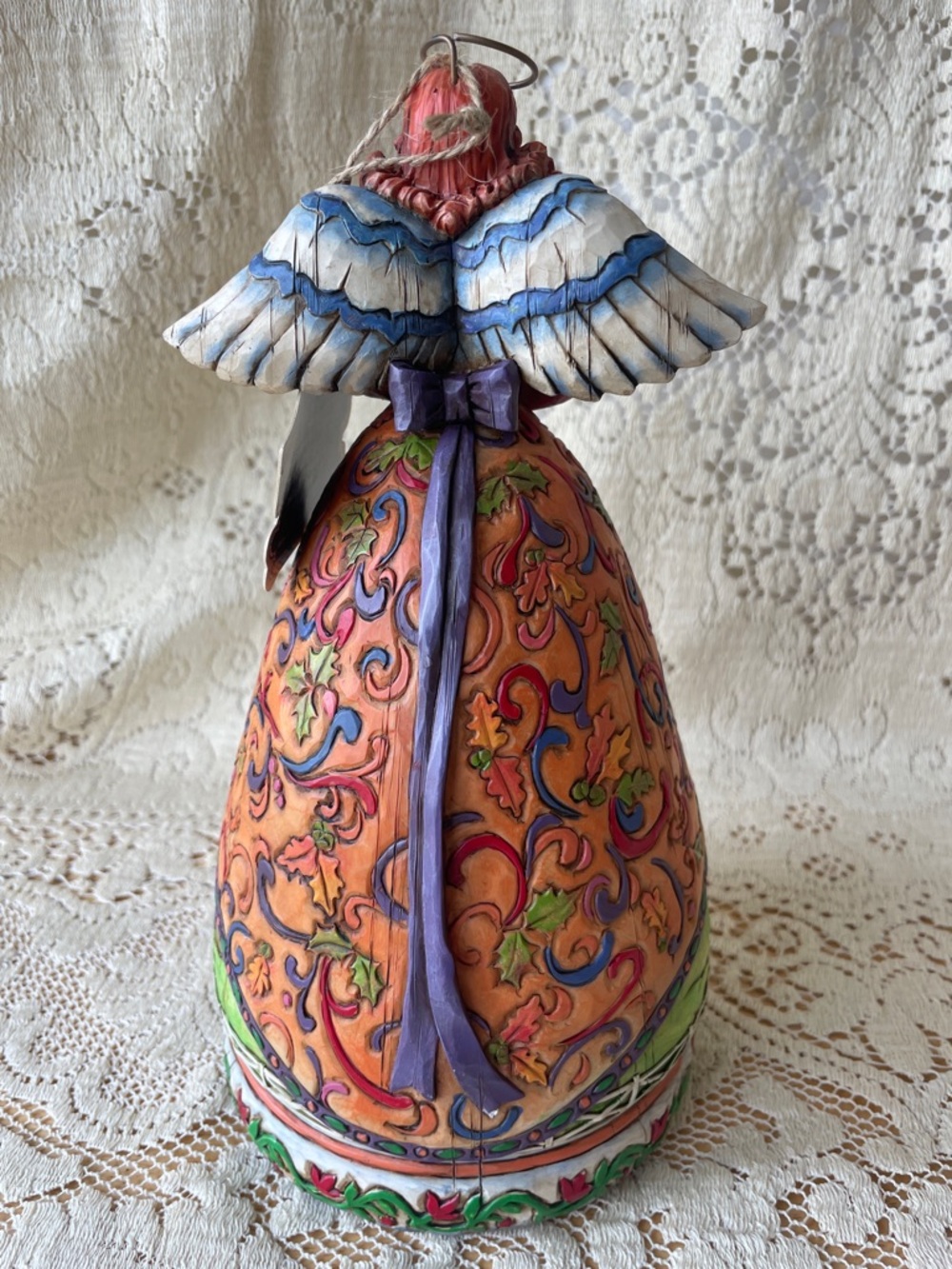 Jim Shore Multicolored Hand-Painted Angel Figurine with Floral Accents - Picture 6 of 9